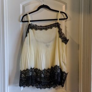 Torried sheer cream and black flapper style tank